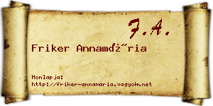 Friker Annamária névjegykártya